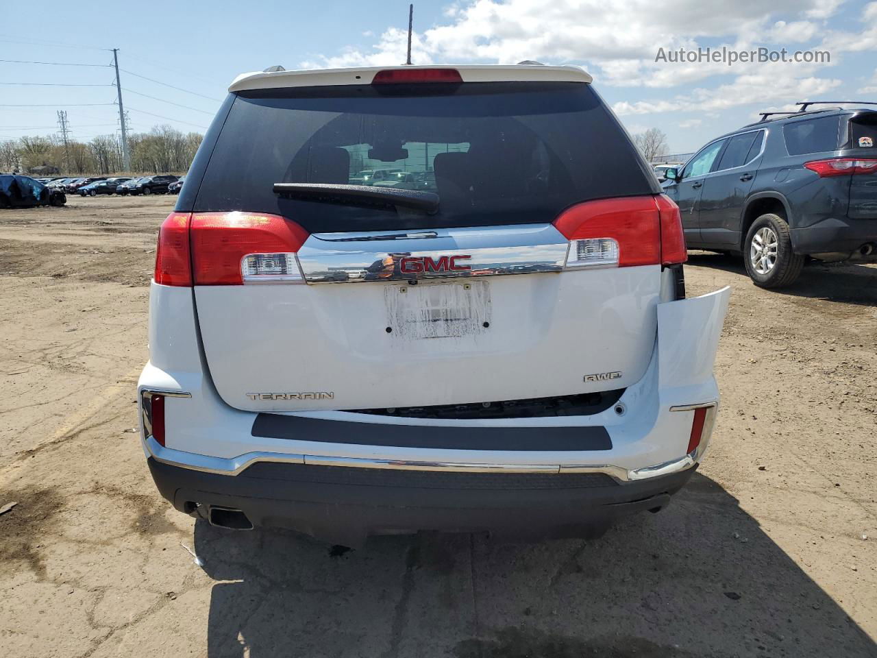 2017 Gmc Terrain Sle White vin: 2GKFLTE39H6322228