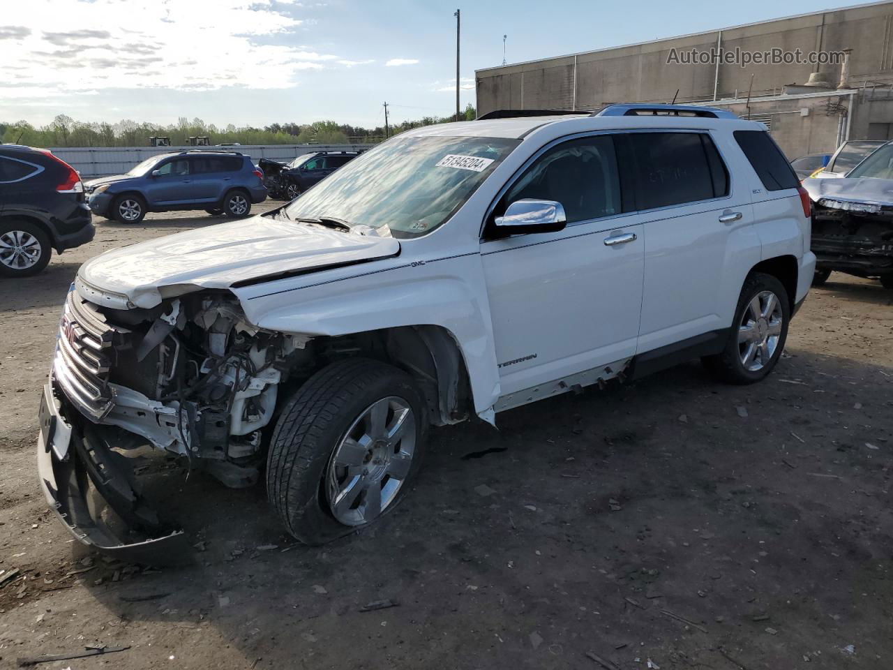 2016 Gmc Terrain Slt White vin: 2GKFLUE35G6210224