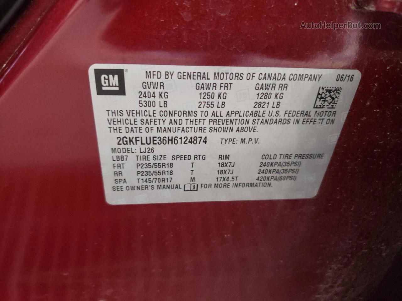 2017 Gmc Terrain Slt Темно-бордовый vin: 2GKFLUE36H6124874