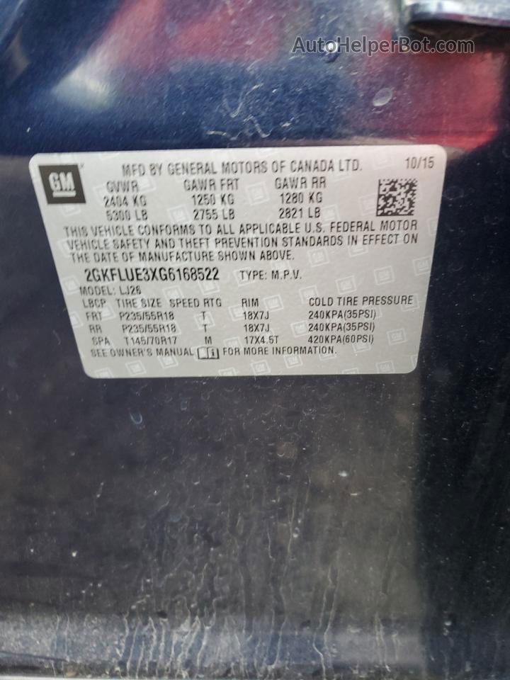 2016 Gmc Terrain Slt Черный vin: 2GKFLUE3XG6168522