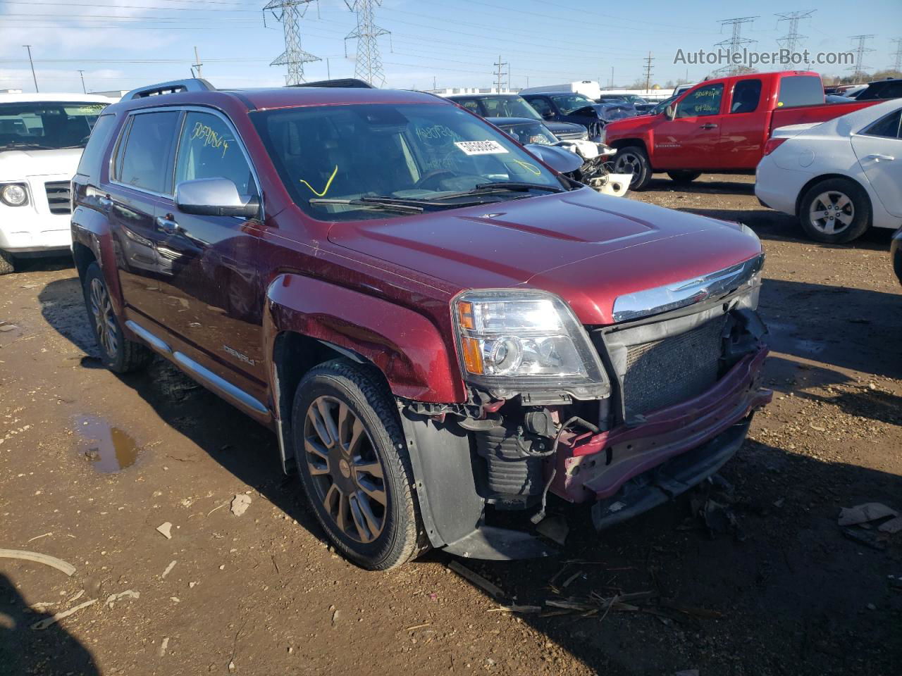 2016 Gmc Terrain Denali Burgundy vin: 2GKFLVE33G6223172