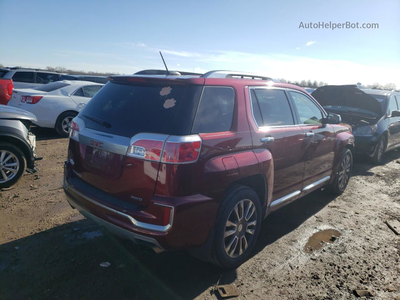 2016 Gmc Terrain Denali Бордовый vin: 2GKFLVE33G6223172