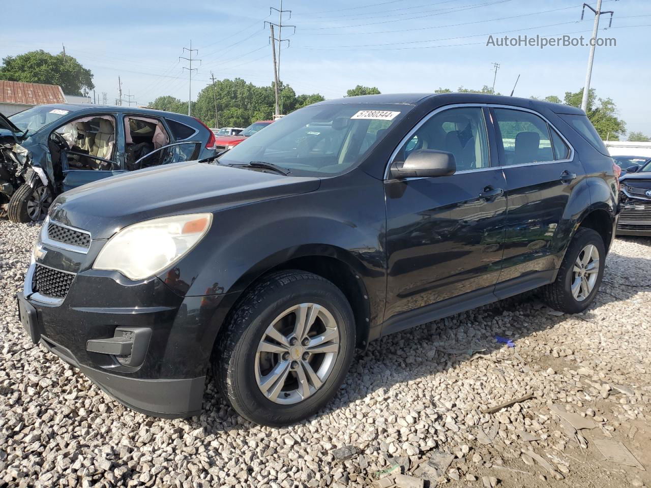 2012 Chevrolet Equinox Ls Black vin: 2GNALBEK0C1215394