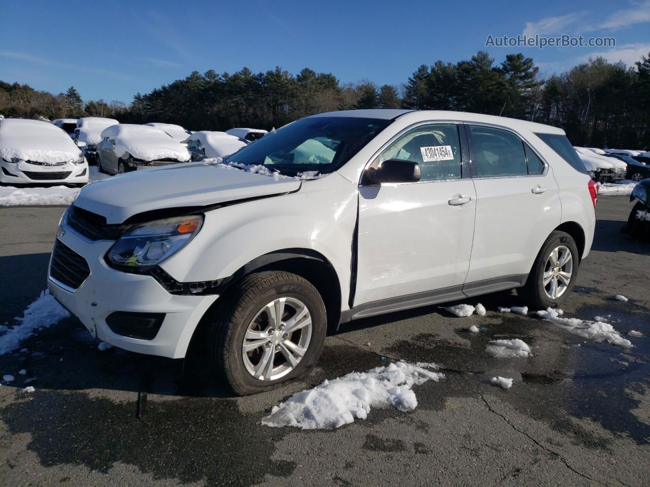 2017 Chevrolet Equinox Ls White vin: 2GNALBEK4H1548933