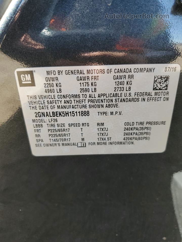 2017 Chevrolet Equinox Ls Угольный vin: 2GNALBEK5H1511888