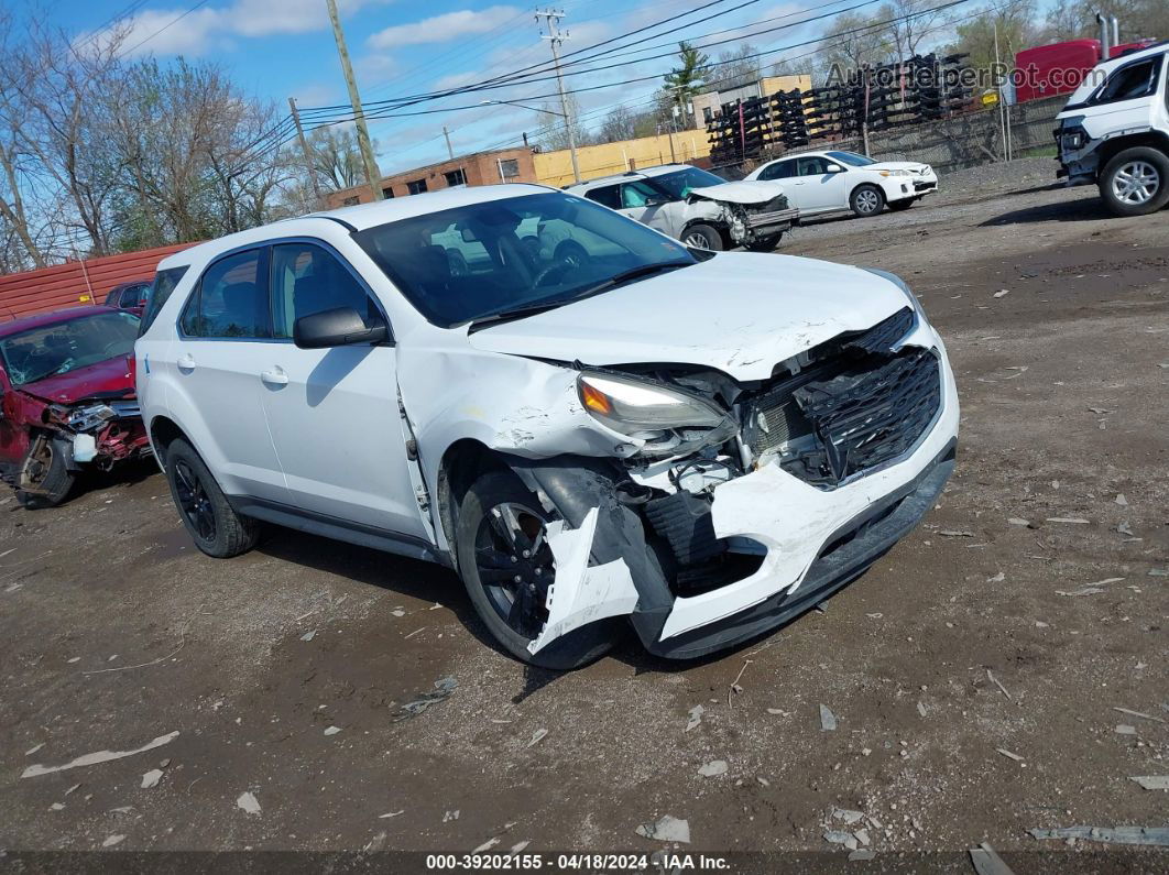 2017 Chevrolet Equinox Ls White vin: 2GNALBEK8H1525302