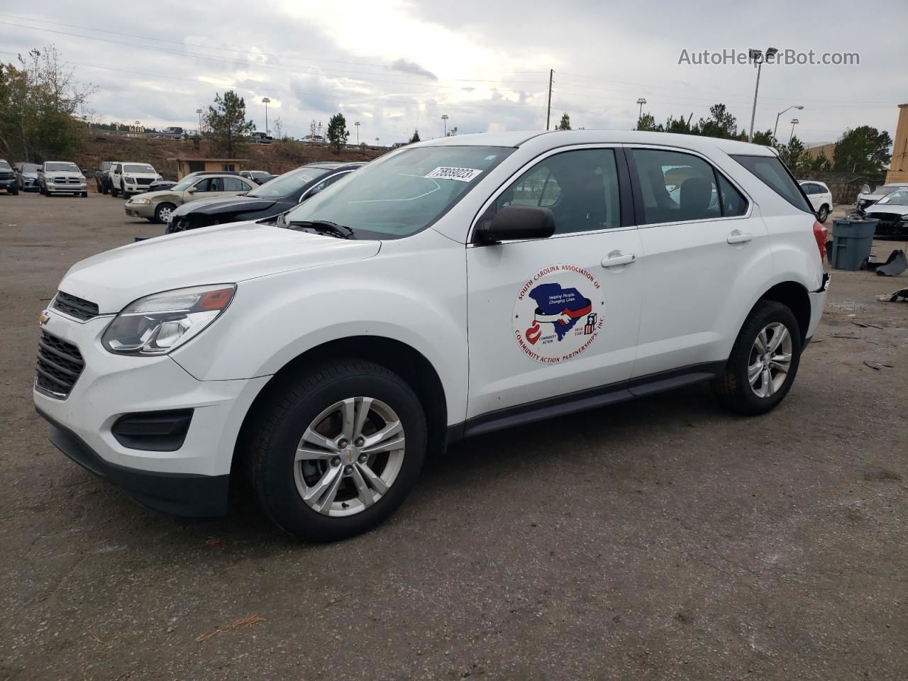 2017 Chevrolet Equinox Ls White vin: 2GNALBEK8H1610933