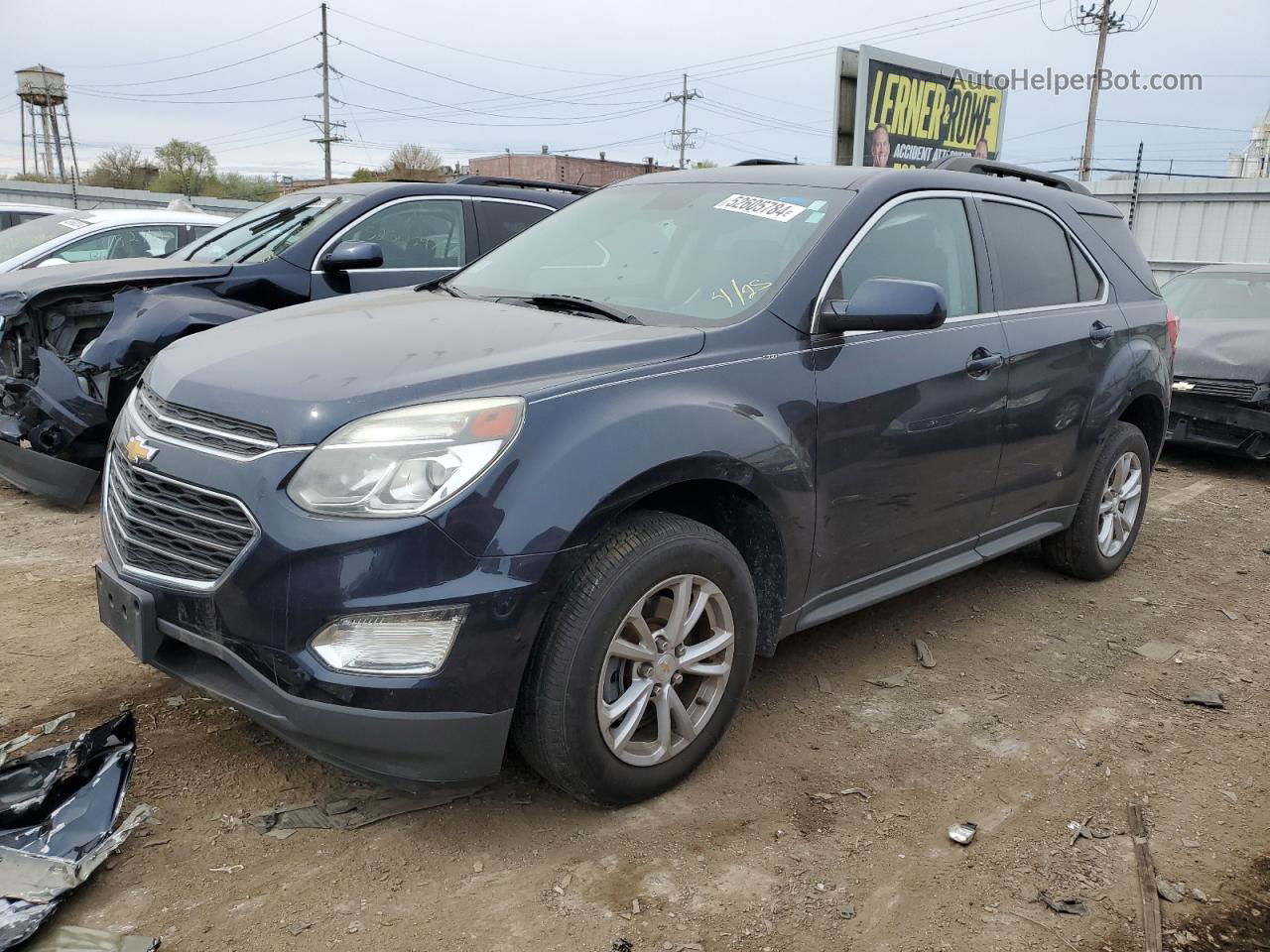 2016 Chevrolet Equinox Lt Синий vin: 2GNALCEK7G1136770