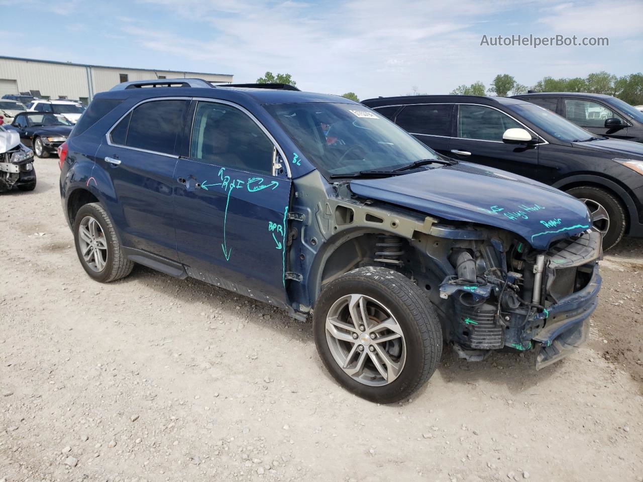 2016 Chevrolet Equinox Ltz Blue vin: 2GNALDEK0G6252871