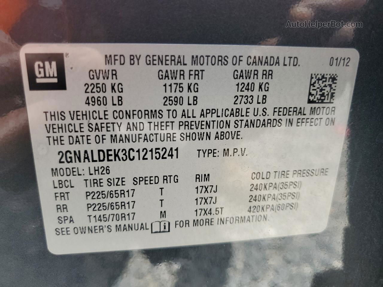 2012 Chevrolet Equinox Lt Gray vin: 2GNALDEK3C1215241