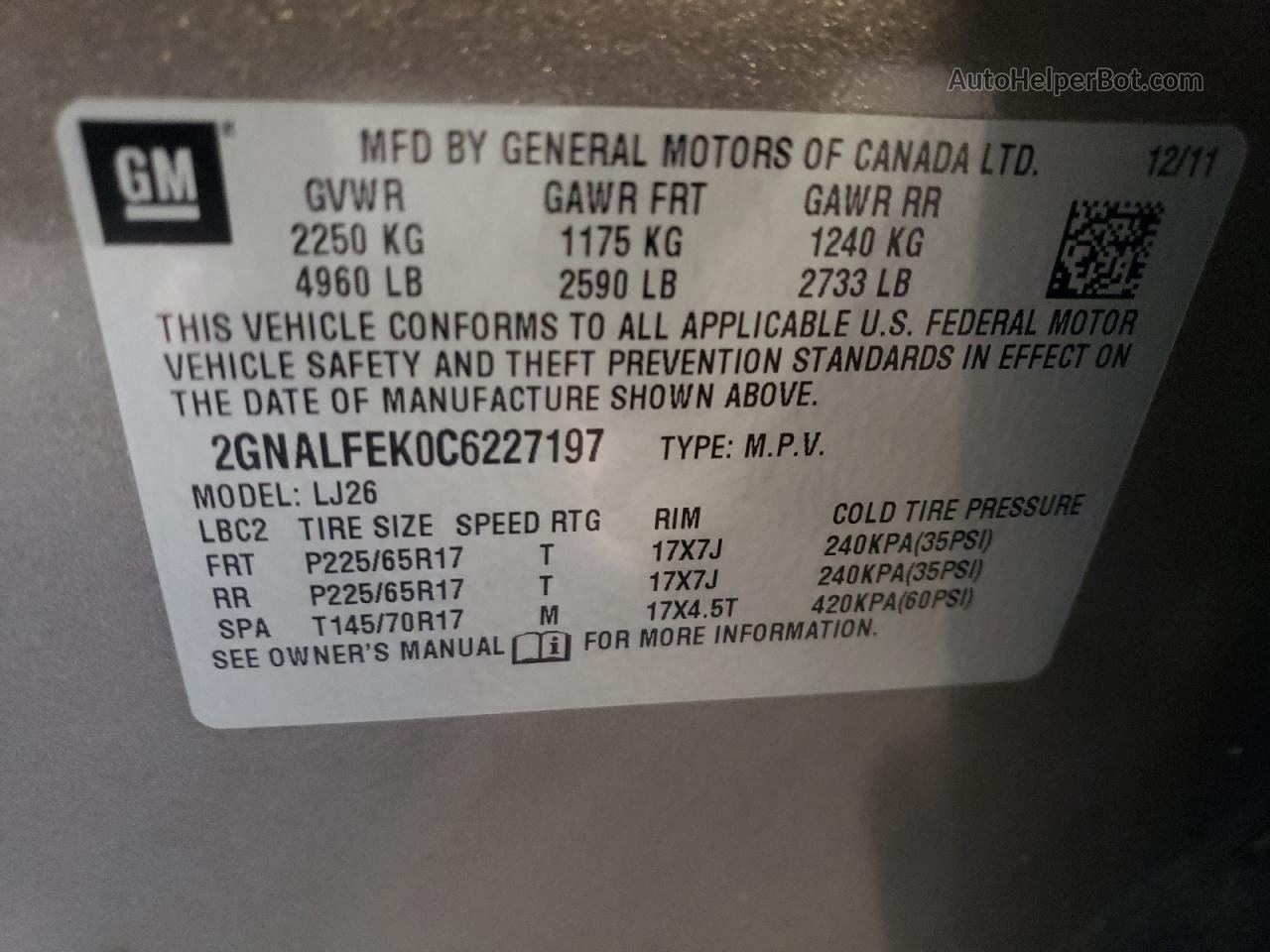 2012 Chevrolet Equinox Ltz Gray vin: 2GNALFEK0C6227197