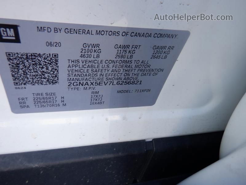 2020 Chevrolet Equinox Awd 1fl vin: 2GNAX5EV7L6256821