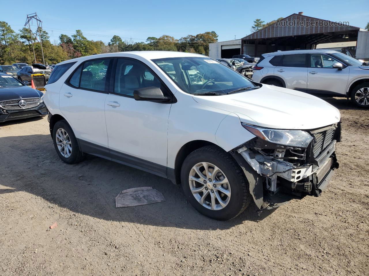 2018 Chevrolet Equinox Ls White vin: 2GNAXHEV5J6113753