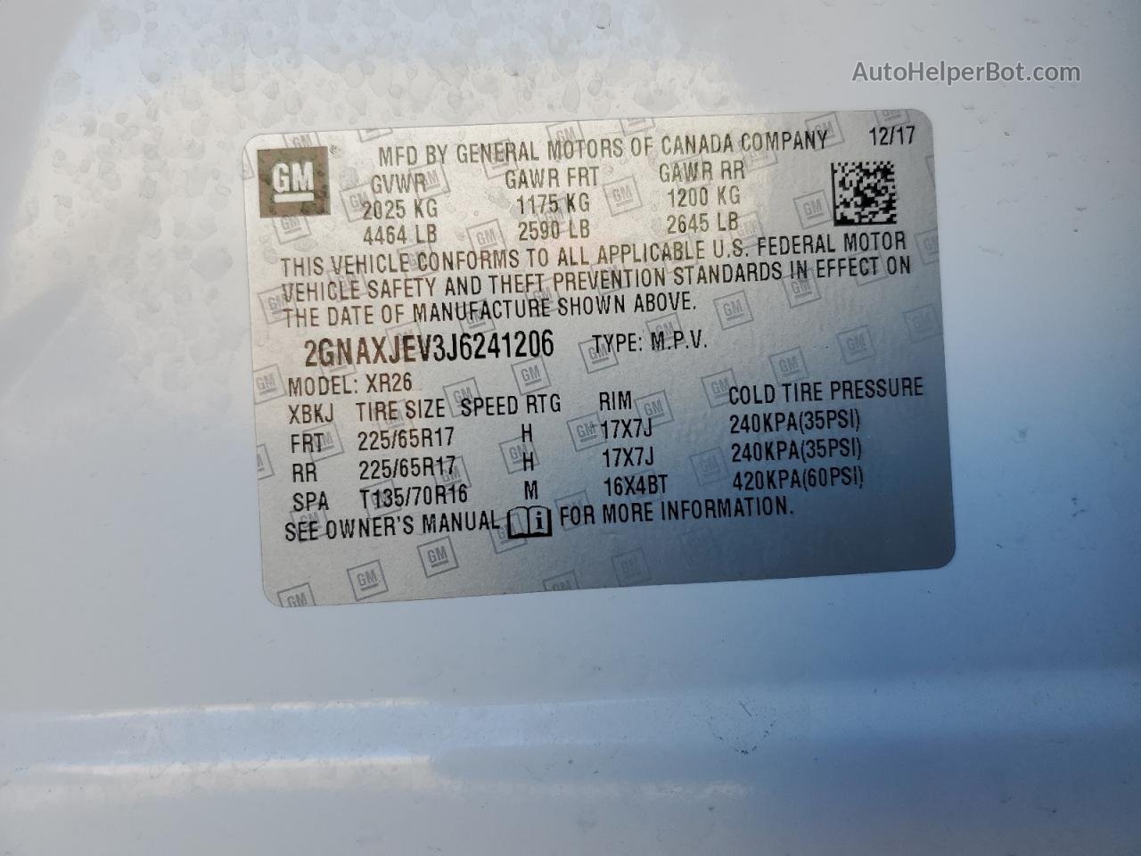 2018 Chevrolet Equinox Lt White vin: 2GNAXJEV3J6241206