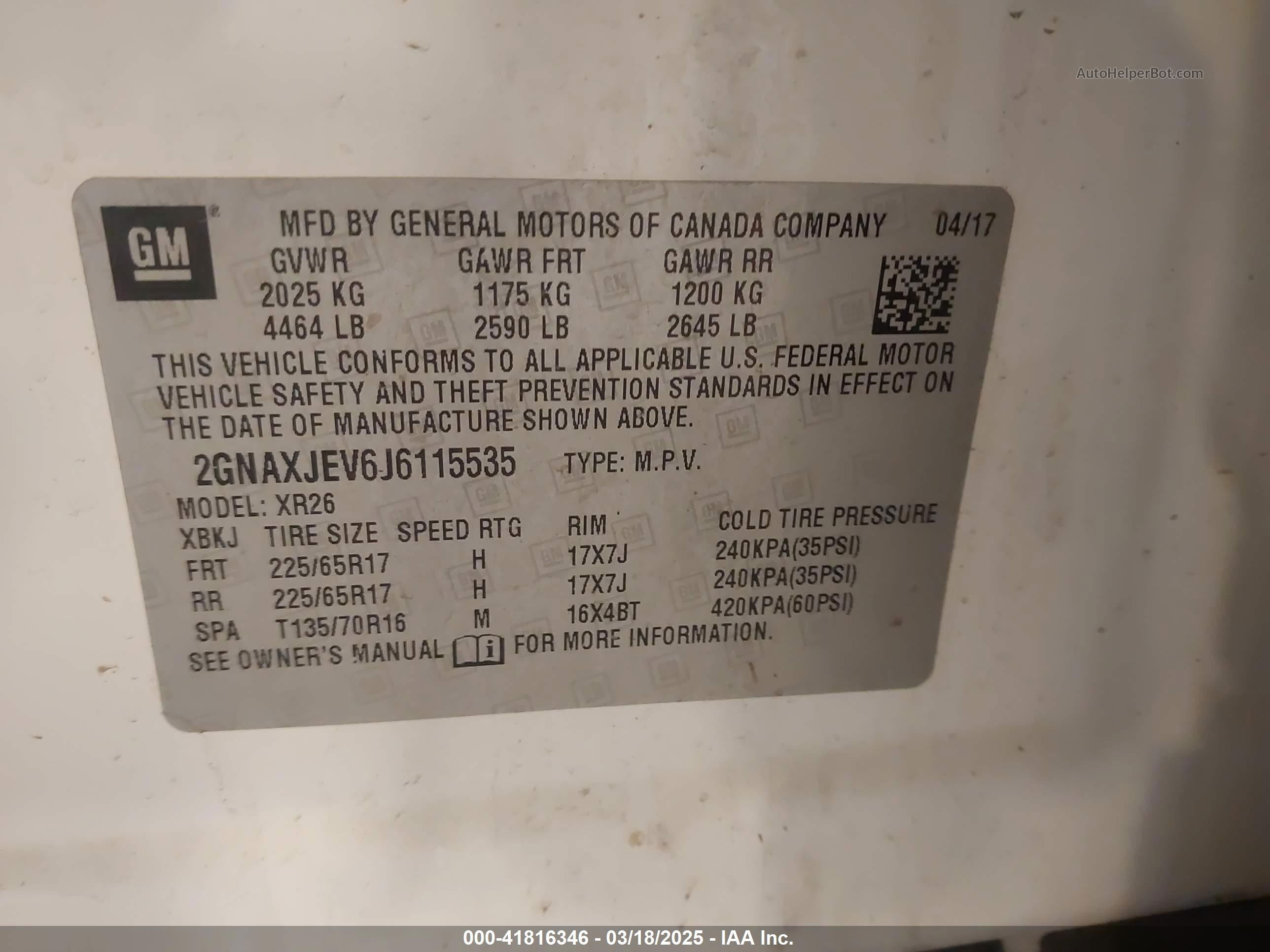 2018 Chevrolet Equinox Lt Белый vin: 2GNAXJEV6J6115535