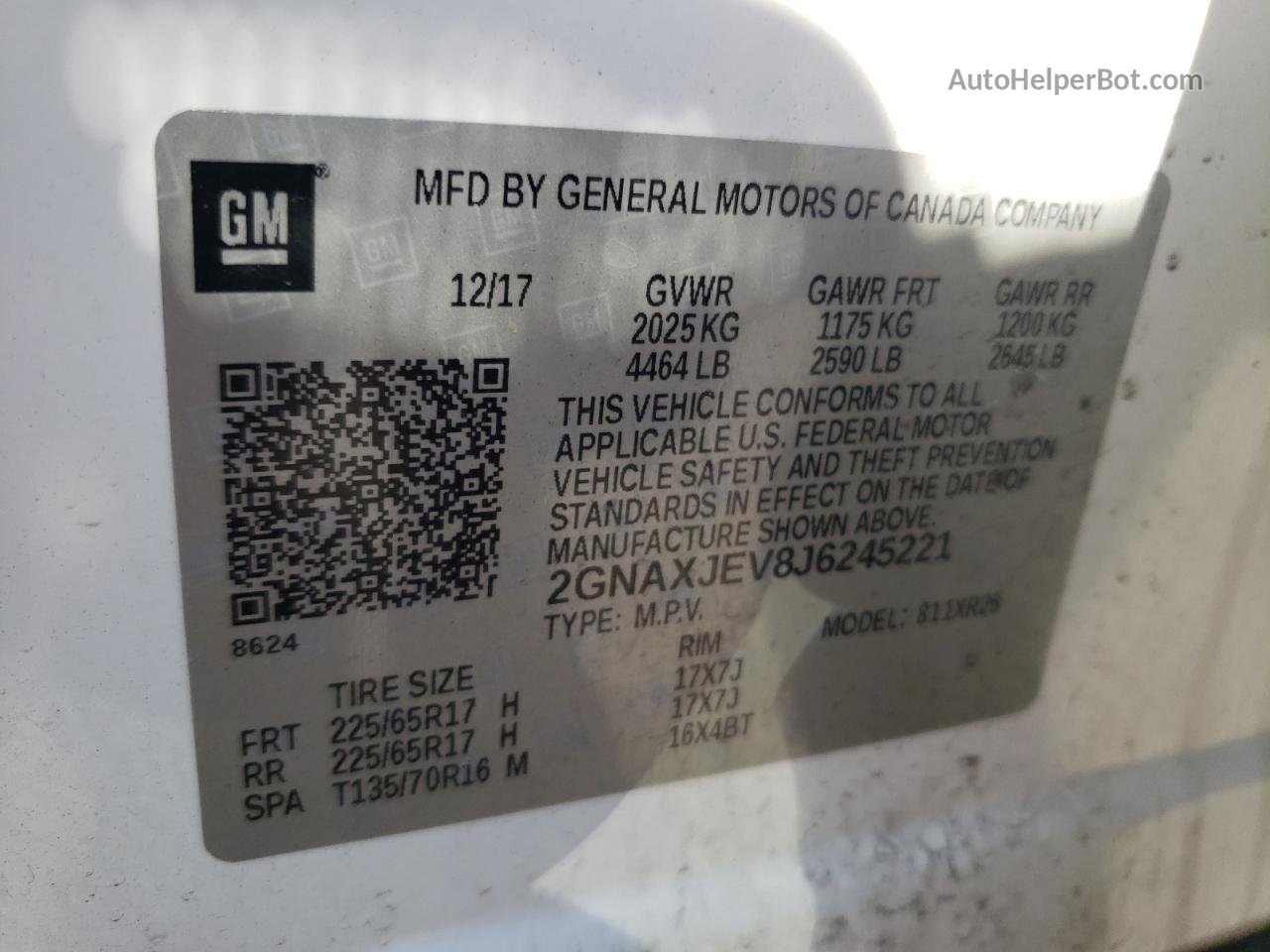 2018 Chevrolet Equinox Lt Белый vin: 2GNAXJEV8J6245221
