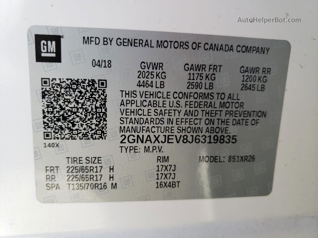 2018 Chevrolet Equinox Lt Белый vin: 2GNAXJEV8J6319835