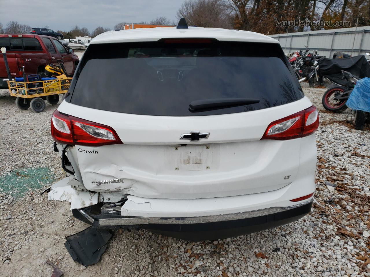 2018 Chevrolet Equinox Lt White vin: 2GNAXJEV9J6157035