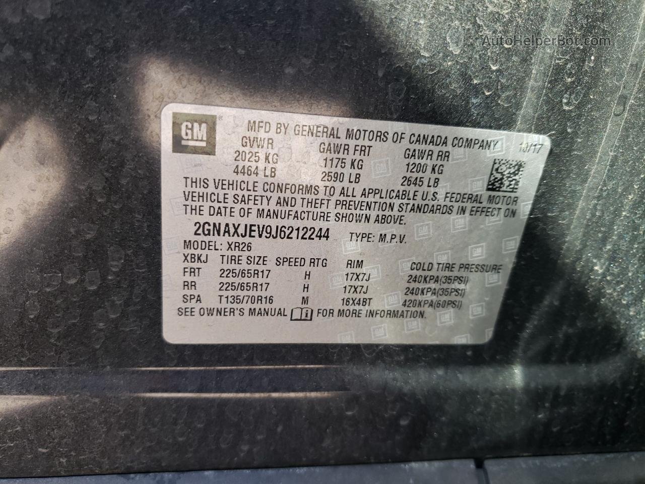 2018 Chevrolet Equinox Lt Серый vin: 2GNAXJEV9J6212244
