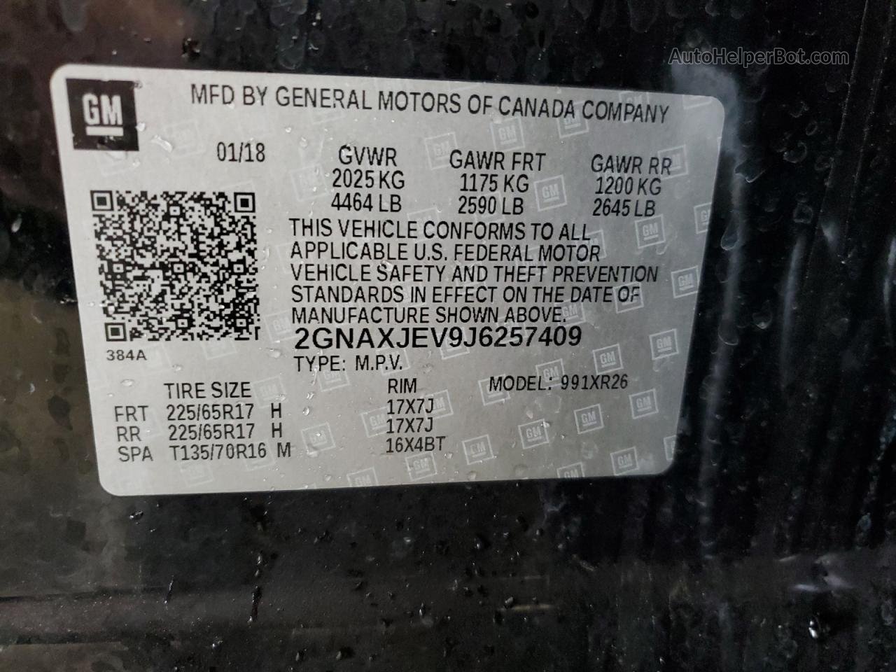2018 Chevrolet Equinox Lt Black vin: 2GNAXJEV9J6257409