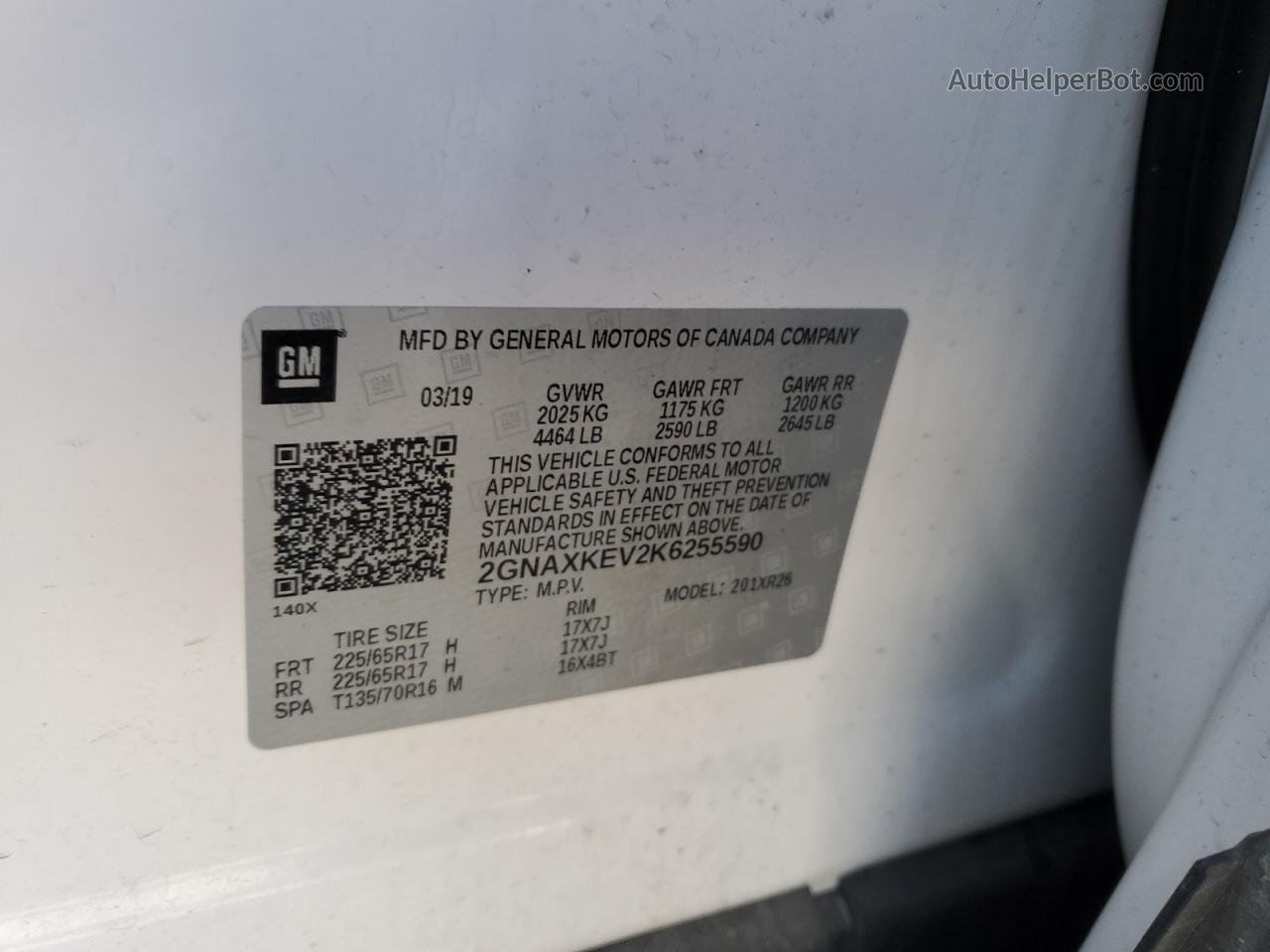 2019 Chevrolet Equinox Lt Белый vin: 2GNAXKEV2K6255590