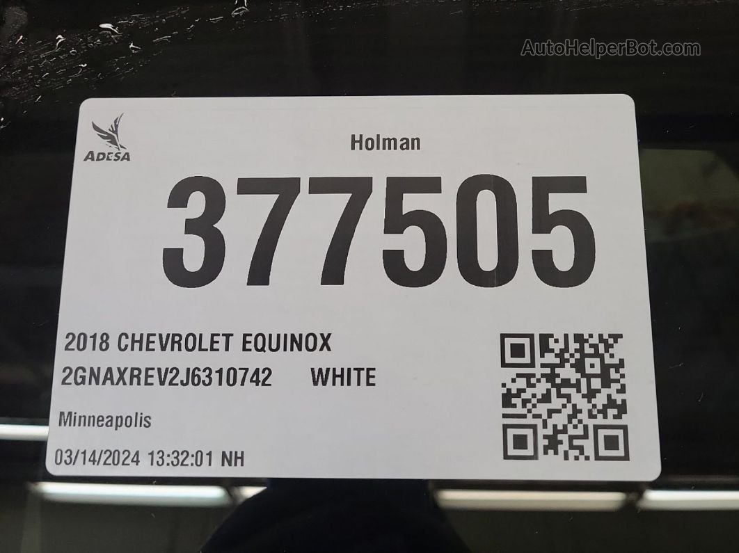 2018 Chevrolet Equinox Ls vin: 2GNAXREV2J6310742