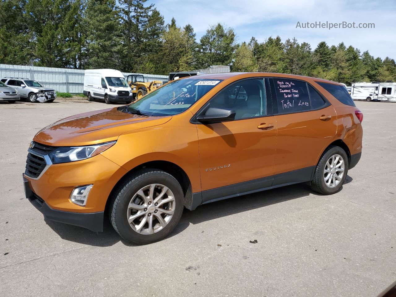 2018 Chevrolet Equinox Ls Orange vin: 2GNAXREV3J6140777