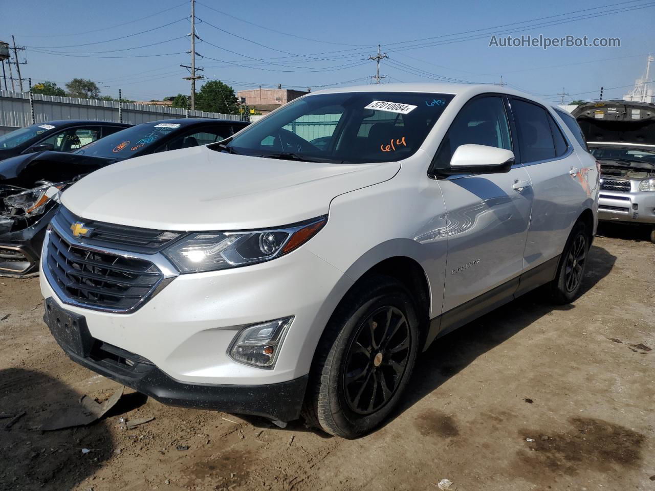 2018 Chevrolet Equinox Lt White vin: 2GNAXSEV0J6240620