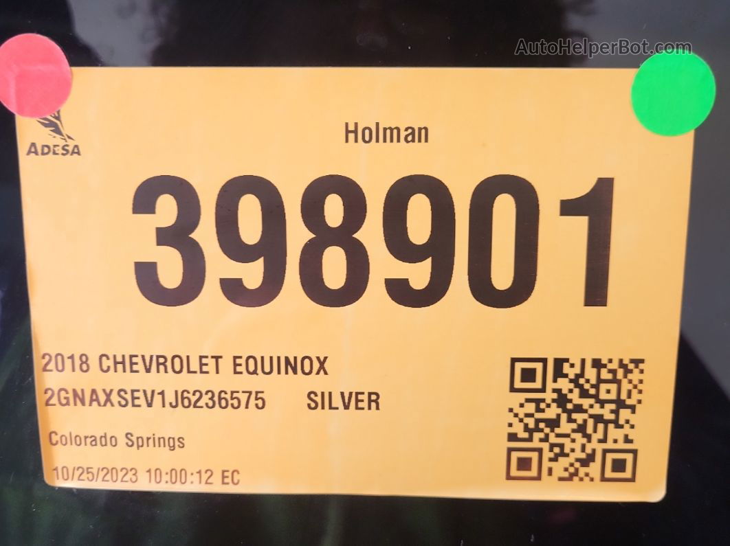 2018 Chevrolet Equinox Lt Неизвестно vin: 2GNAXSEV1J6236575