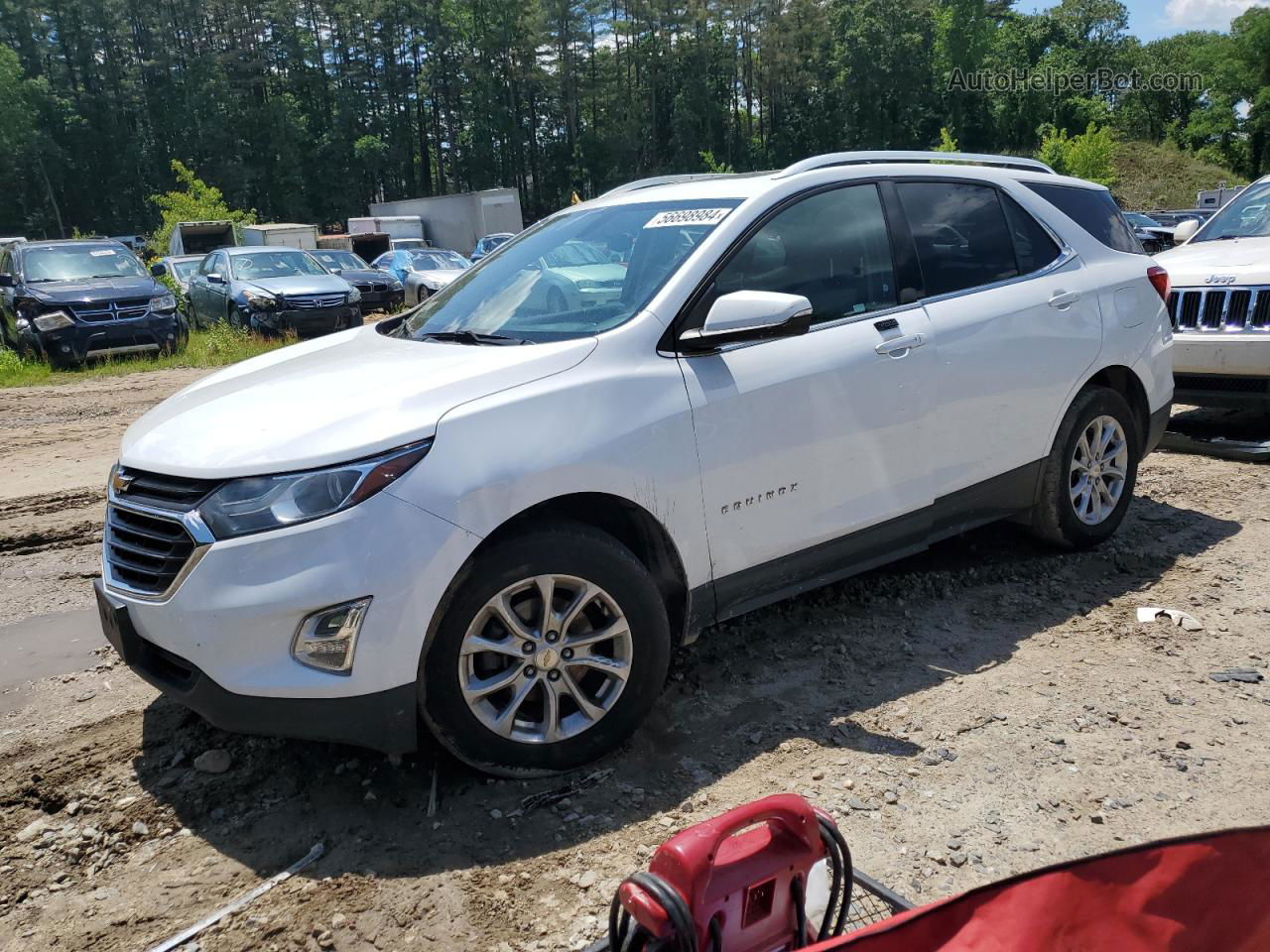 2018 Chevrolet Equinox Lt White vin: 2GNAXSEV2J6108104