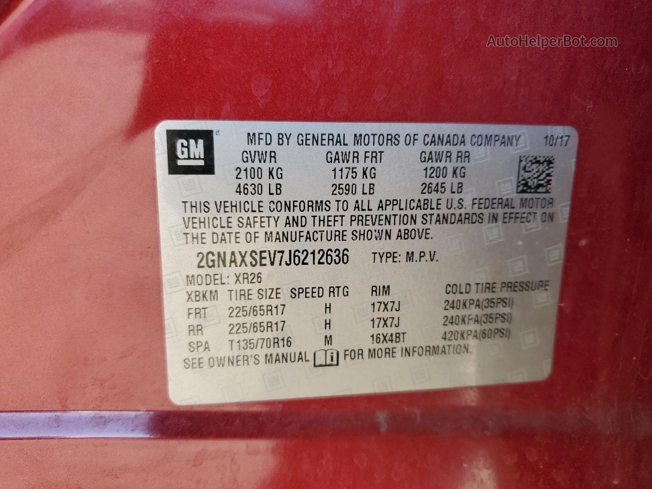 2018 Chevrolet Equinox Lt Красный vin: 2GNAXSEV7J6212636