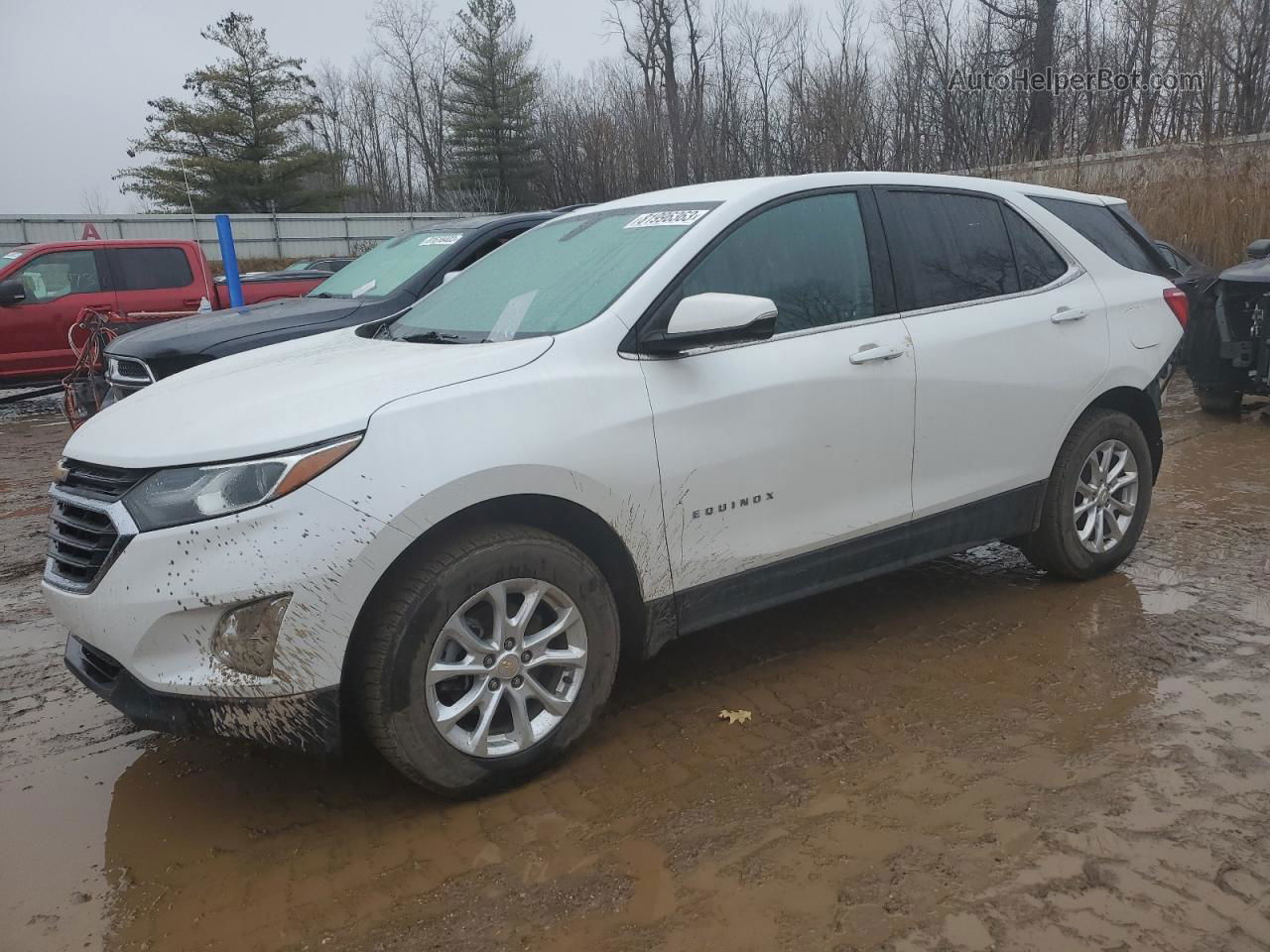 2019 Chevrolet Equinox Lt White vin: 2GNAXUEV1K6233141