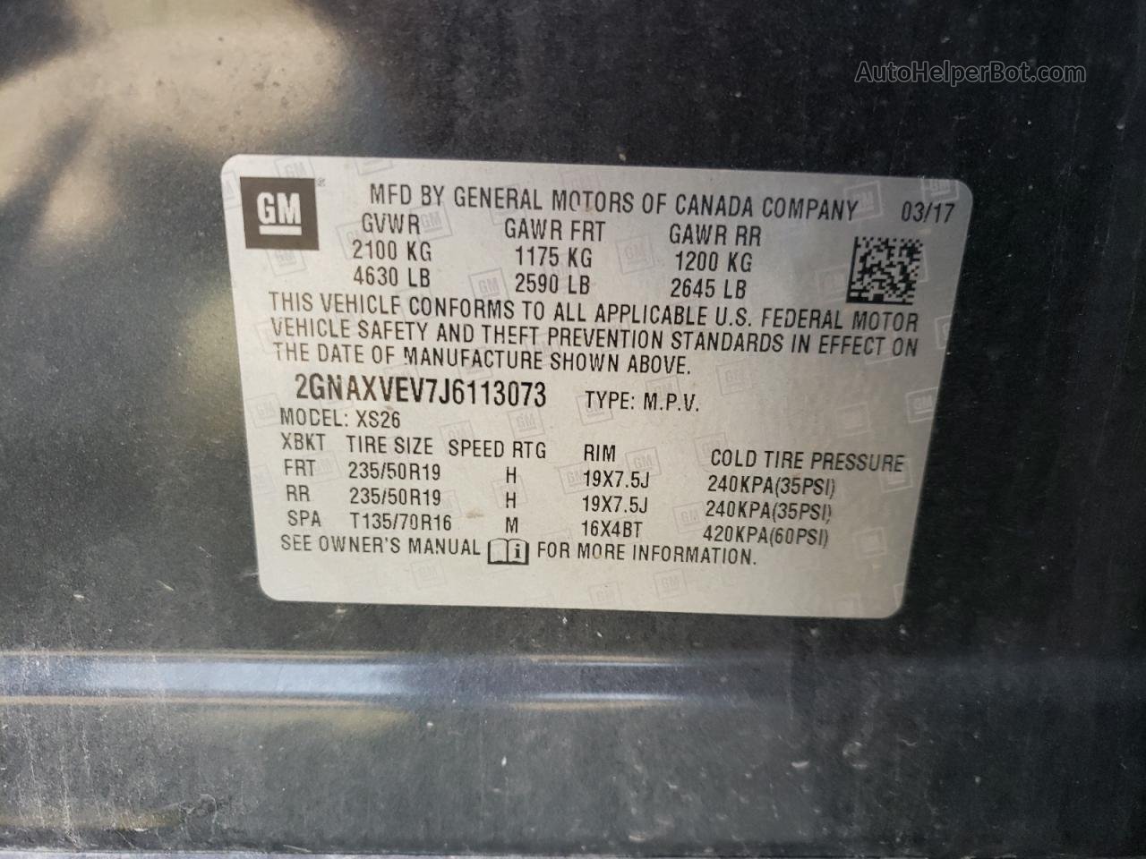2018 Chevrolet Equinox Premier Серый vin: 2GNAXVEV7J6113073
