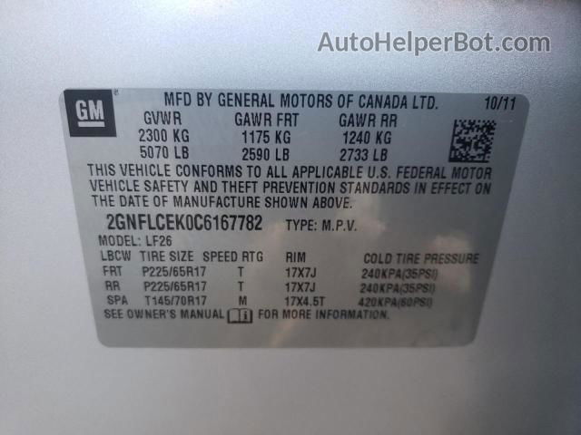 2012 Chevrolet Equinox Ls Silver vin: 2GNFLCEK0C6167782