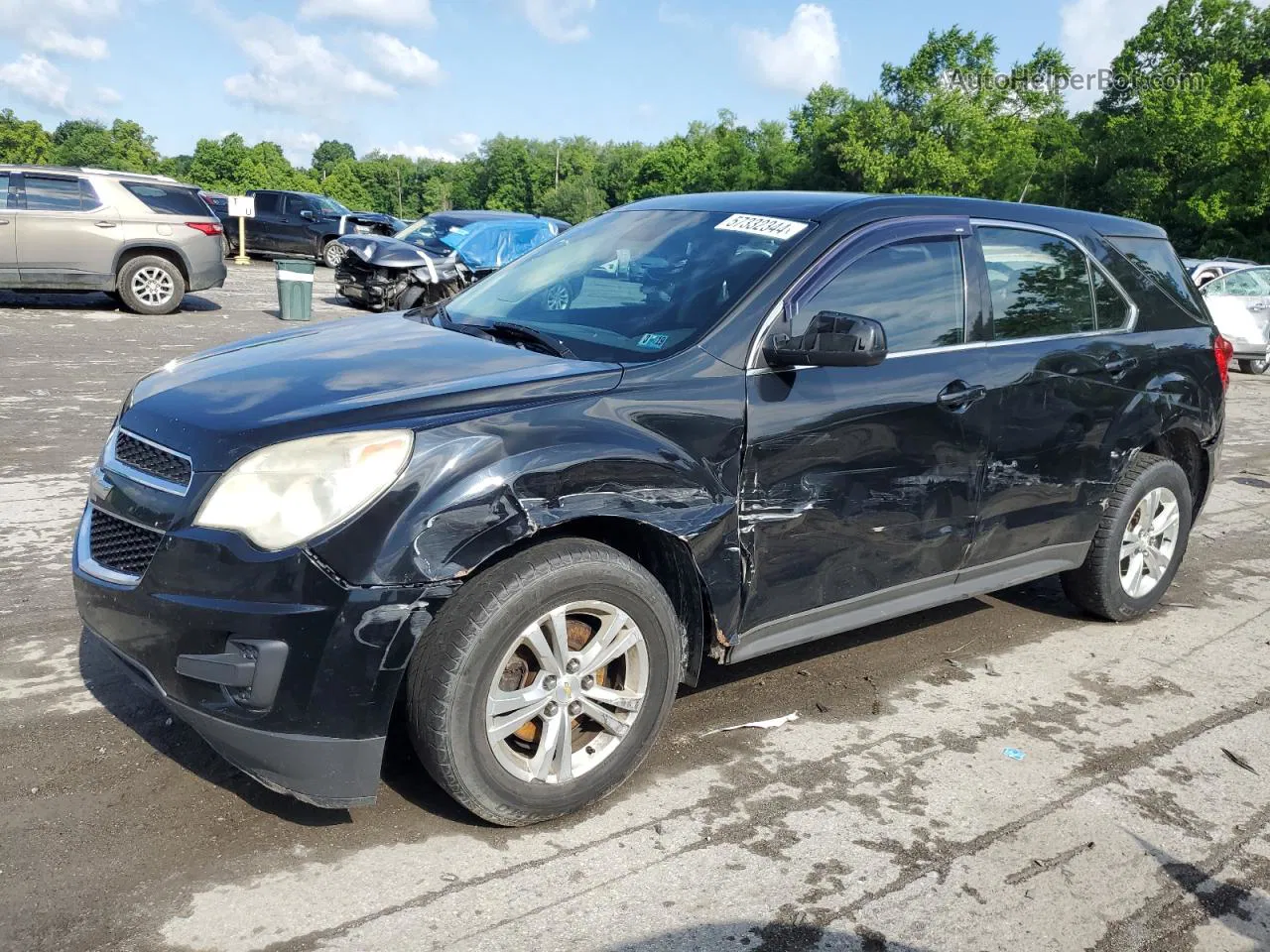 2012 Chevrolet Equinox Ls Black vin: 2GNFLCEK5C6330085