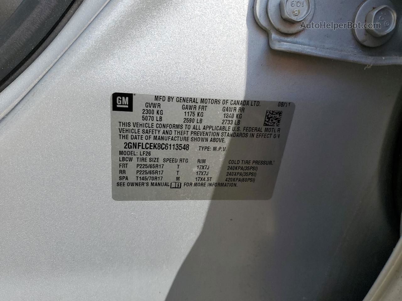 2012 Chevrolet Equinox Ls Серебряный vin: 2GNFLCEK8C6113548