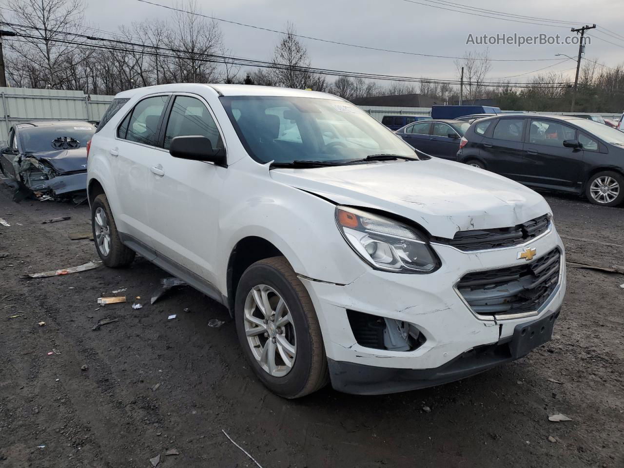 2017 Chevrolet Equinox Ls White vin: 2GNFLEEK2H6238144