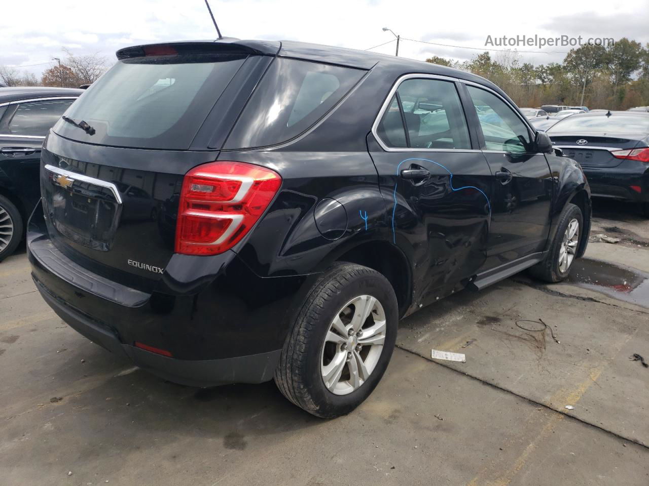 2016 Chevrolet Equinox Ls Black vin: 2GNFLEEK3G6358789