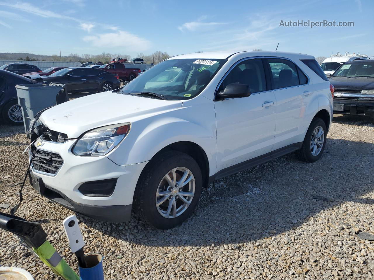 2017 Chevrolet Equinox Ls White vin: 2GNFLEEK5H6305304