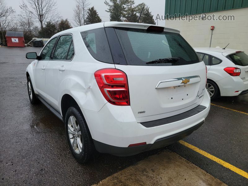 2016 Chevrolet Equinox Ls White vin: 2GNFLEEK8G6359873