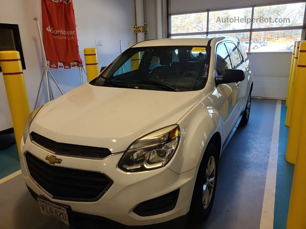 2017 Chevrolet Equinox Ls White vin: 2GNFLEEK9H6320047