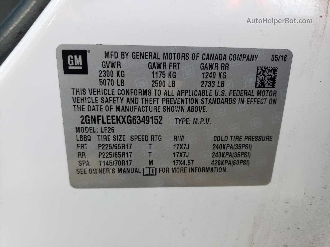 2016 Chevrolet Equinox Ls Белый vin: 2GNFLEEKXG6349152