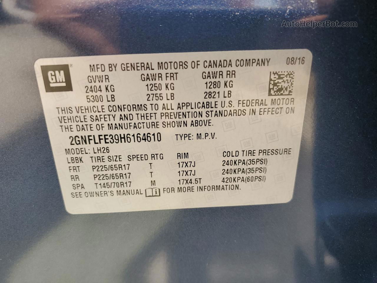 2017 Chevrolet Equinox Lt Blue vin: 2GNFLFE39H6164610