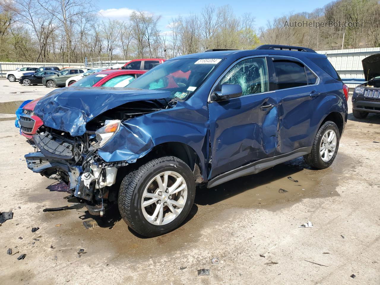 2017 Chevrolet Equinox Lt Синий vin: 2GNFLFEK8H6132819