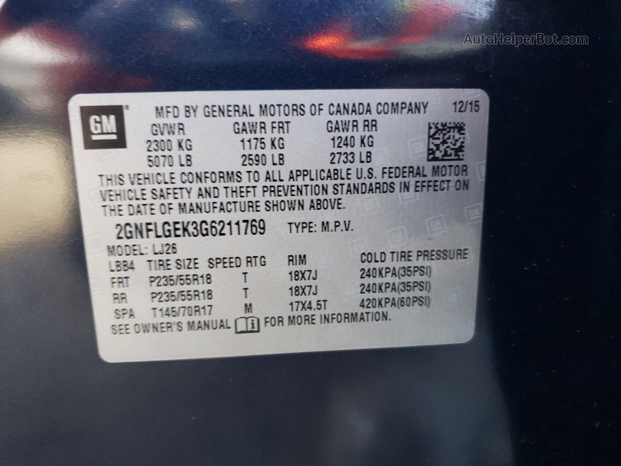 2016 Chevrolet Equinox Ltz Blue vin: 2GNFLGEK3G6211769