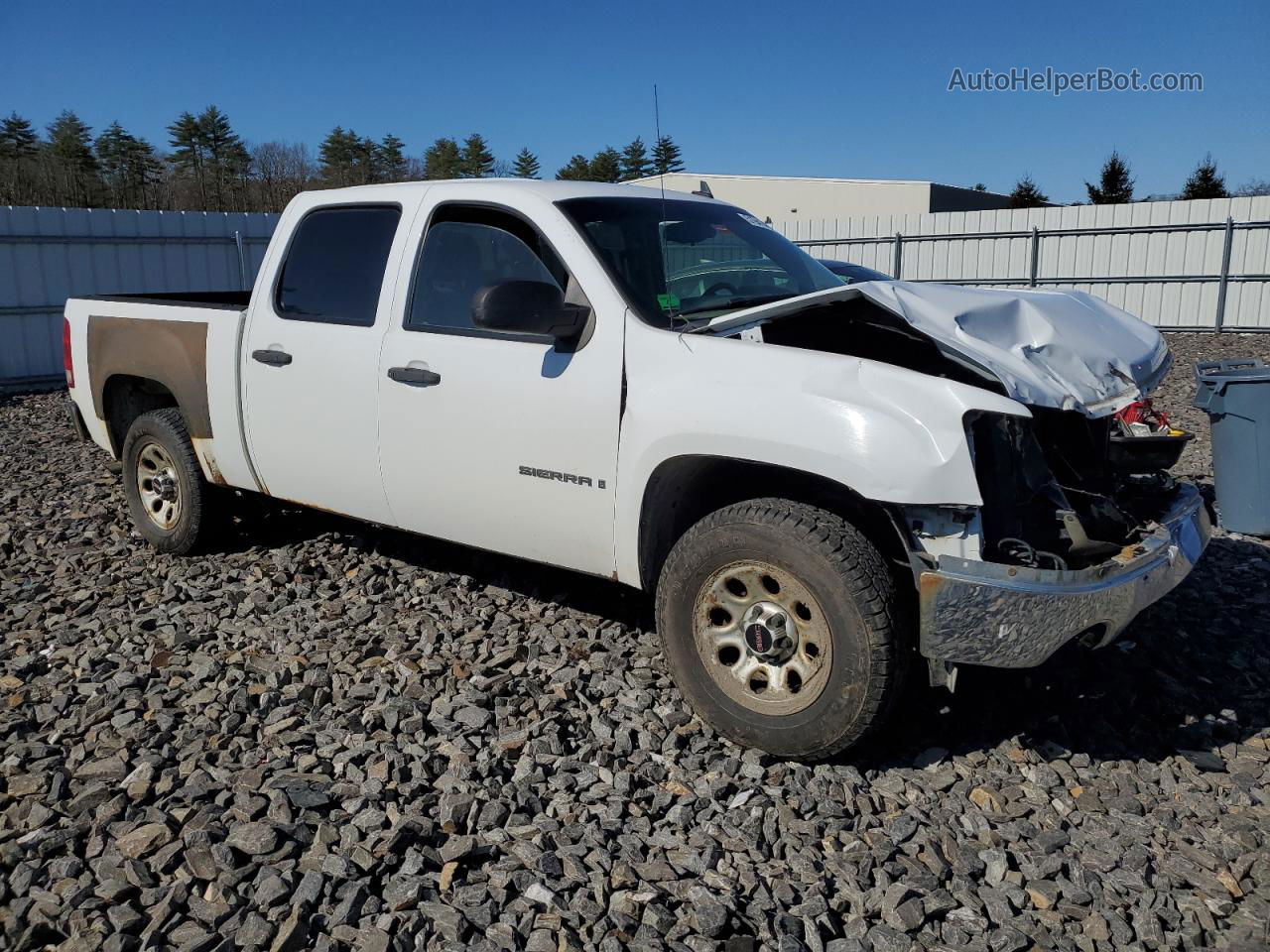 2008 Gmc Sierra K1500 White vin: 2GTEK13C281323722