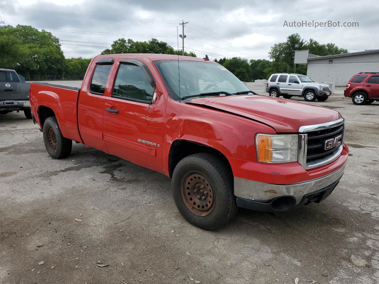 2008 Gmc Sierra K1500 Red vin: 2GTEK19JX81317253