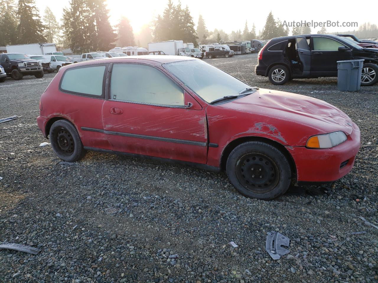 1993 Honda Civic Si Red vin: 2HGEH3387PH500455