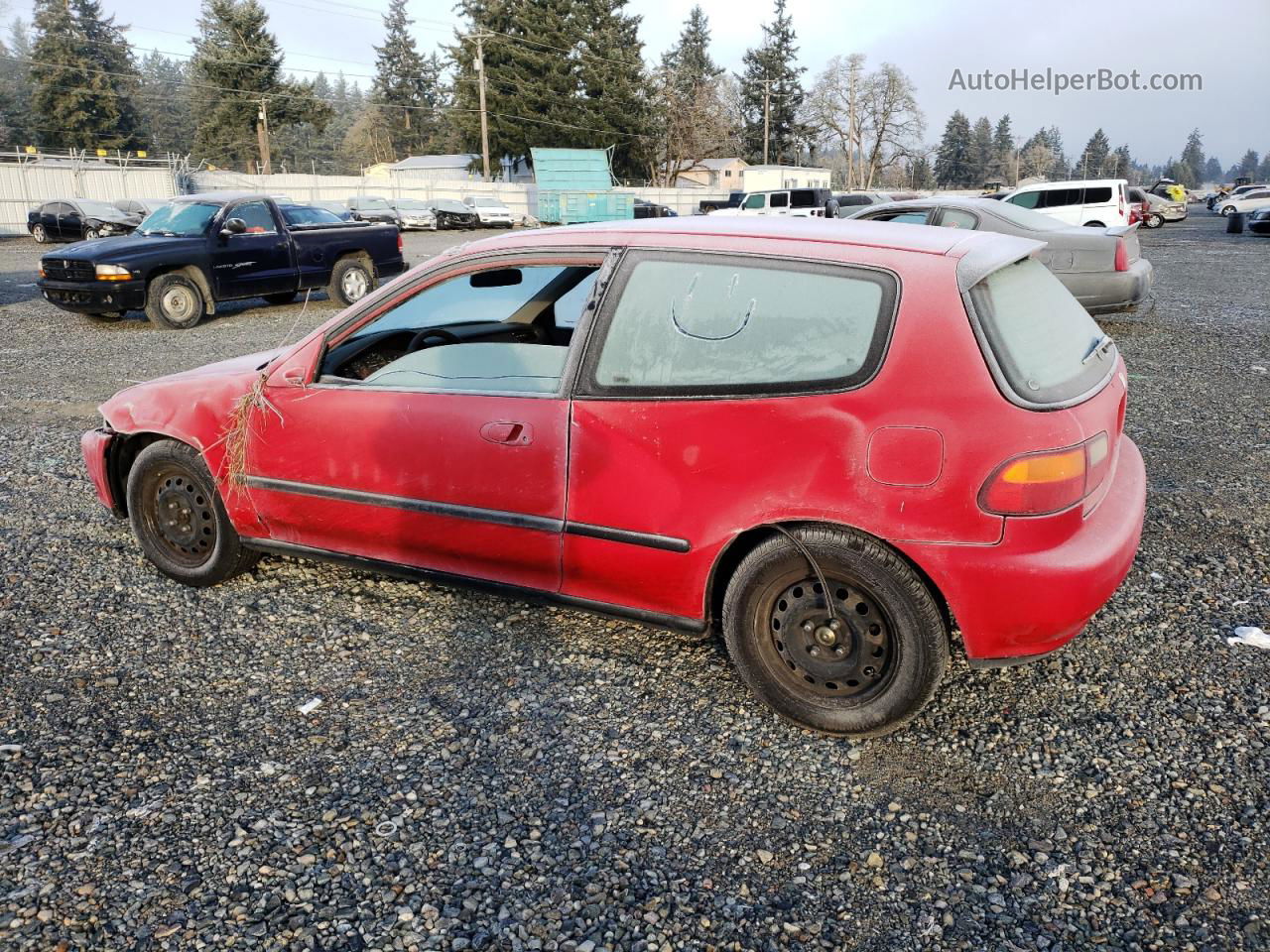 1993 Honda Civic Si Red vin: 2HGEH3387PH500455