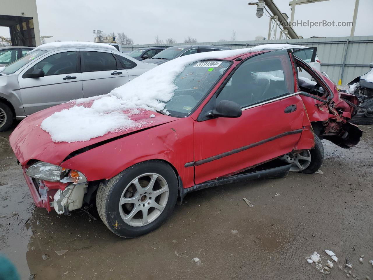 1995 Honda Civic Dx Red vin: 2HGEJ2123SH538920